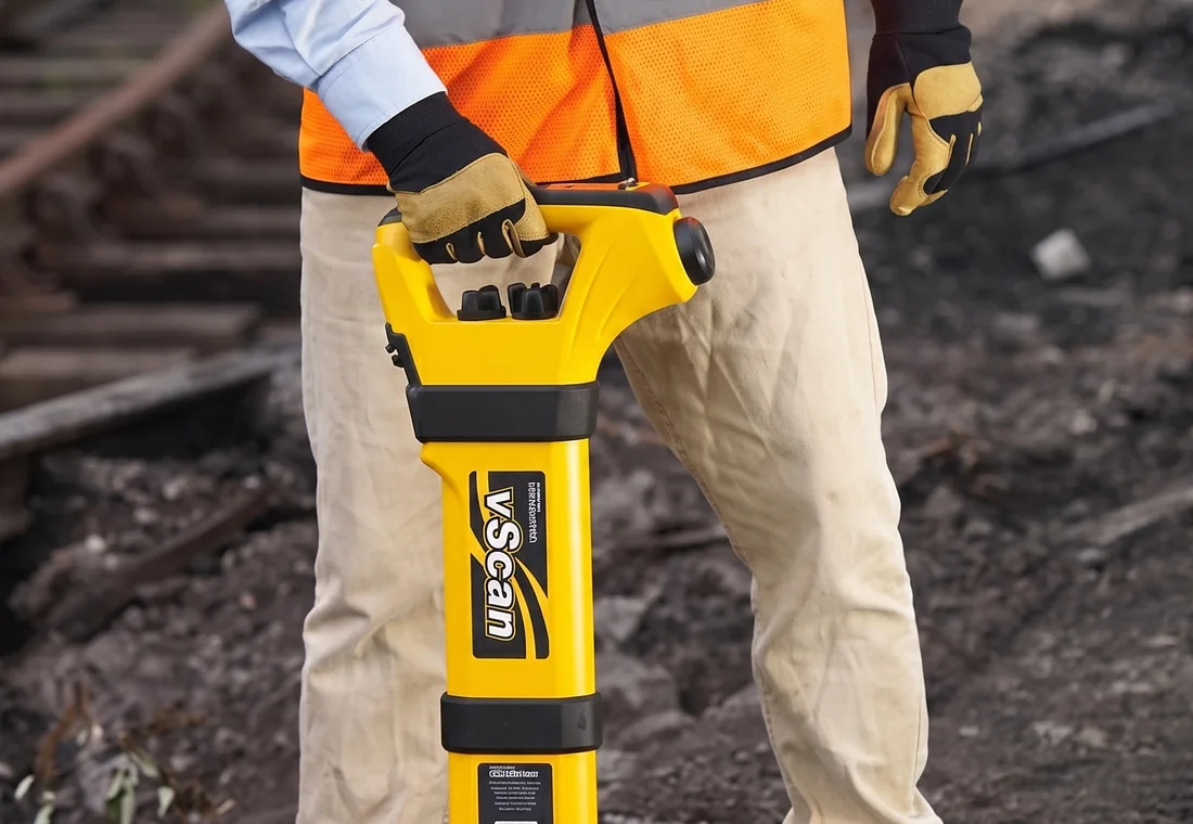 Técnico usando localizador Vivax Metrotech VScan para detectar interferencias subterráneas